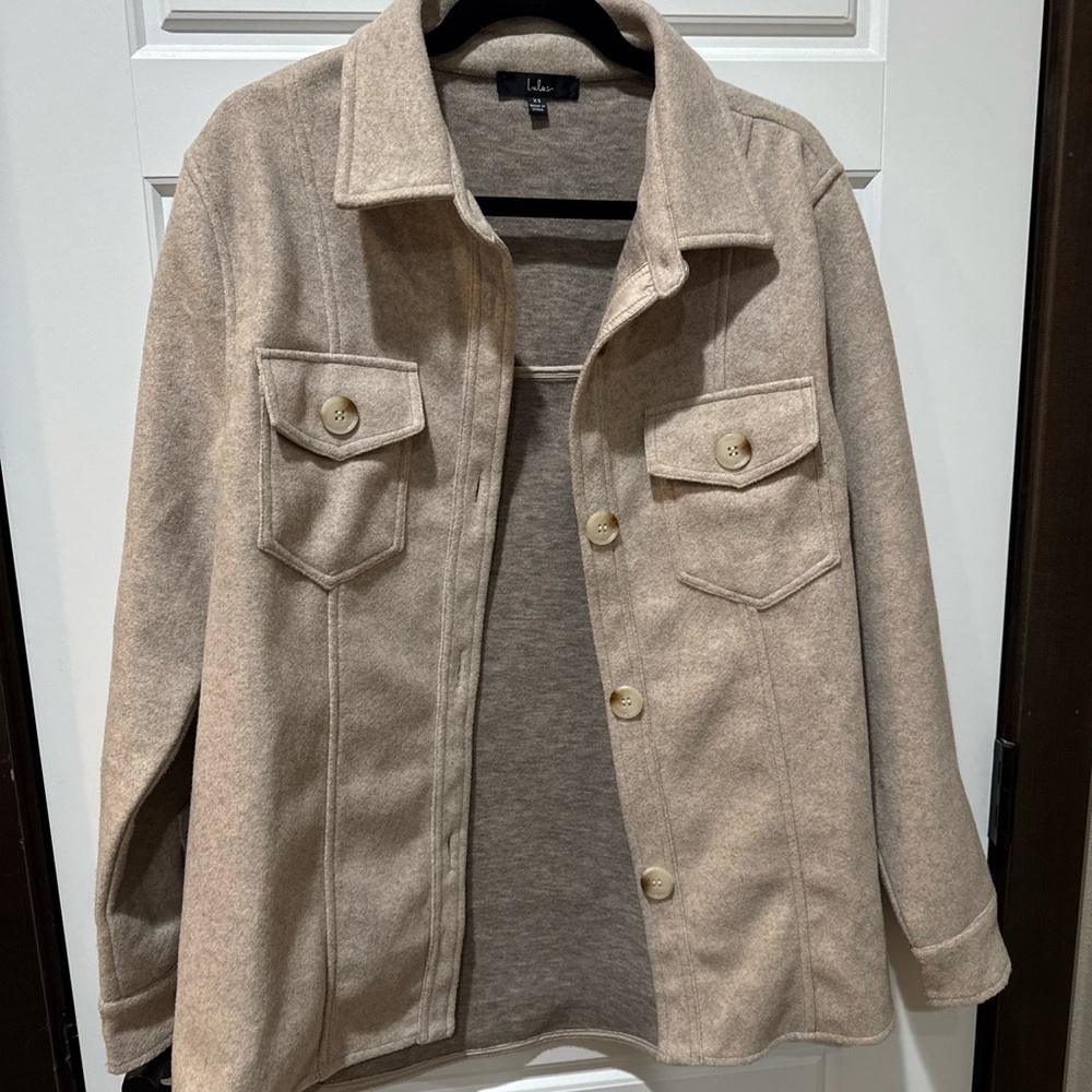 Lulus Women's Tan Shirt Jacket